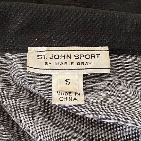 St John Sport by Marie Gray Black Denim Zip Up Jacket Sz S - Picture 8 of 12